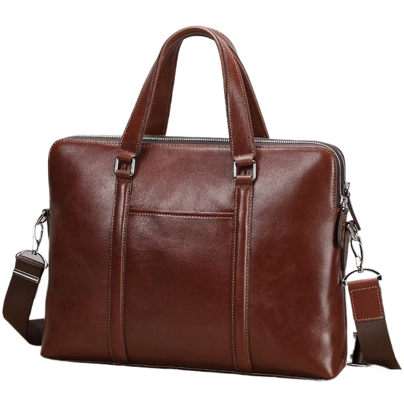 Satchel Structured Men - Men's Vegetable Tanned Leather Briefcase Top