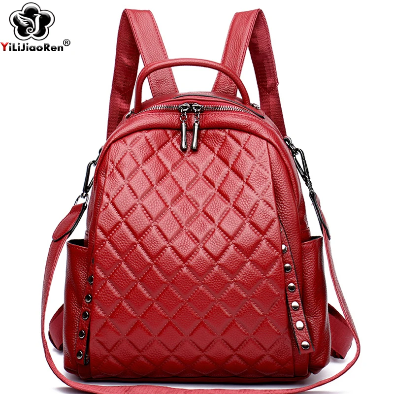 Genuine Leather Rucksack Women – обзор и цена Luxury Zipper Bags