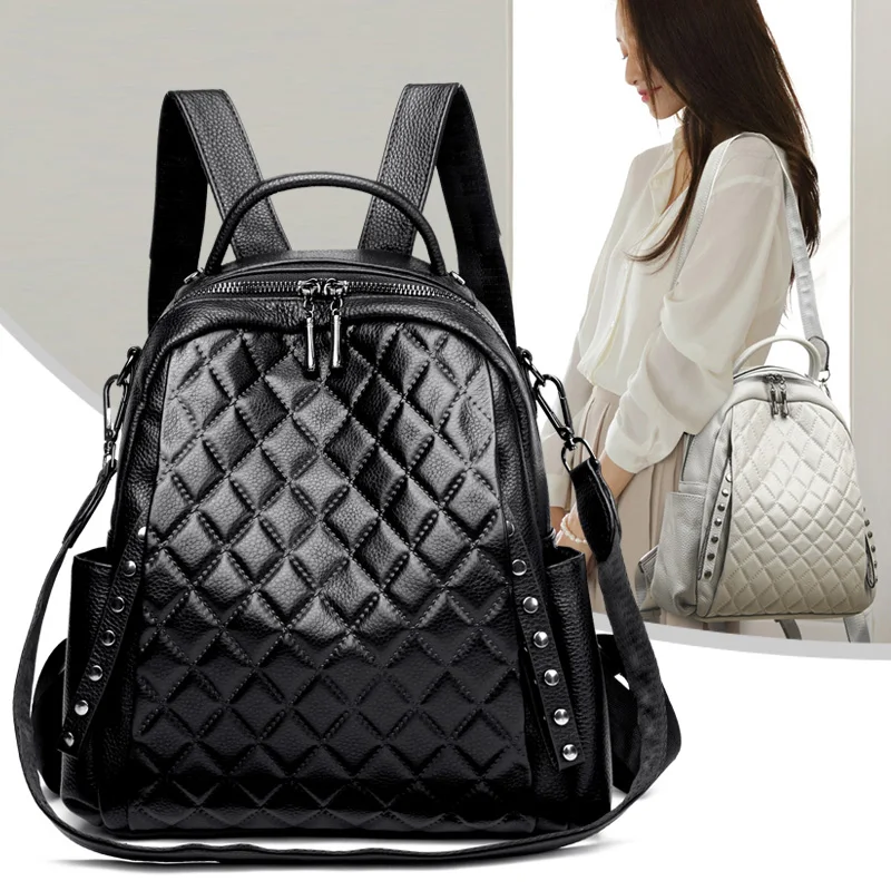 Genuine Leather Rucksack Women – обзор и цена Luxury Zipper Bags