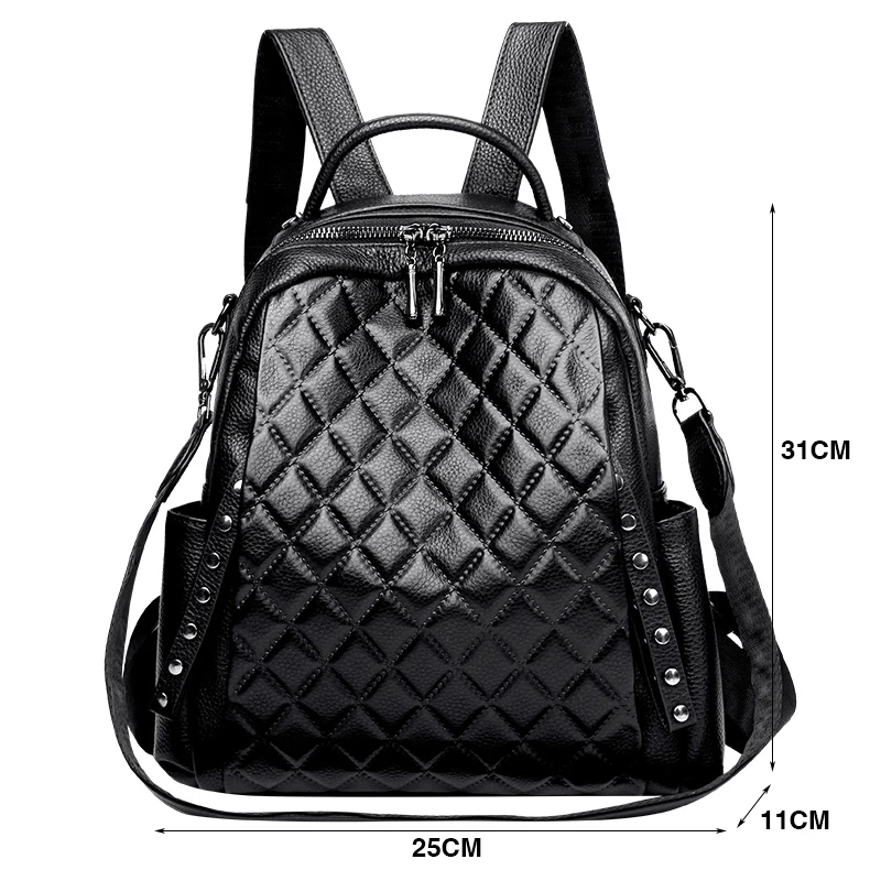 Genuine Leather Rucksack Women – обзор и цена Luxury Zipper Bags