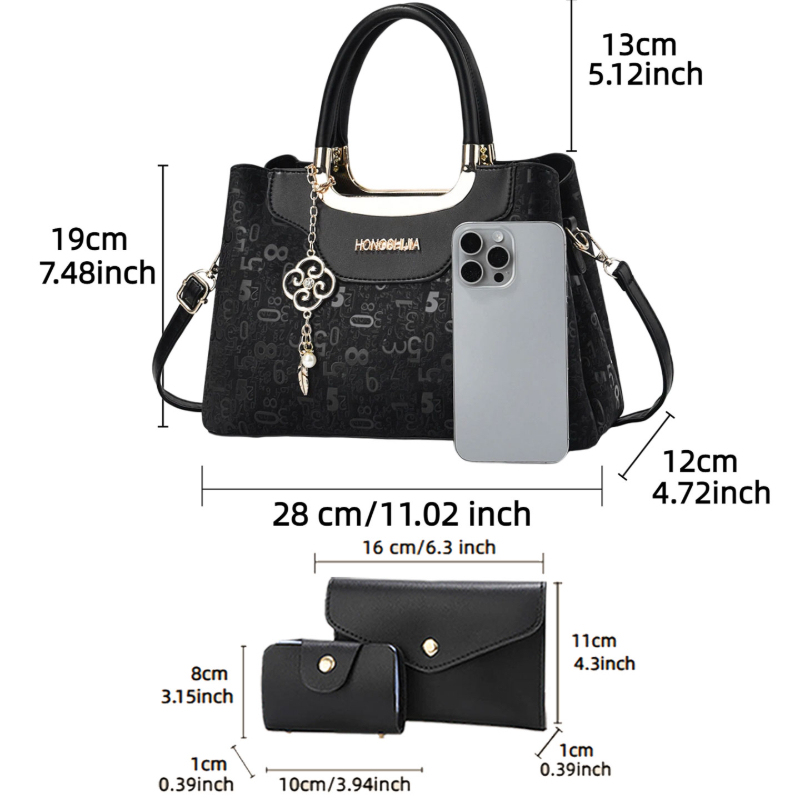 3-piece Fashion Women's Handba – обзор и цена Luxury Zipper Bags
