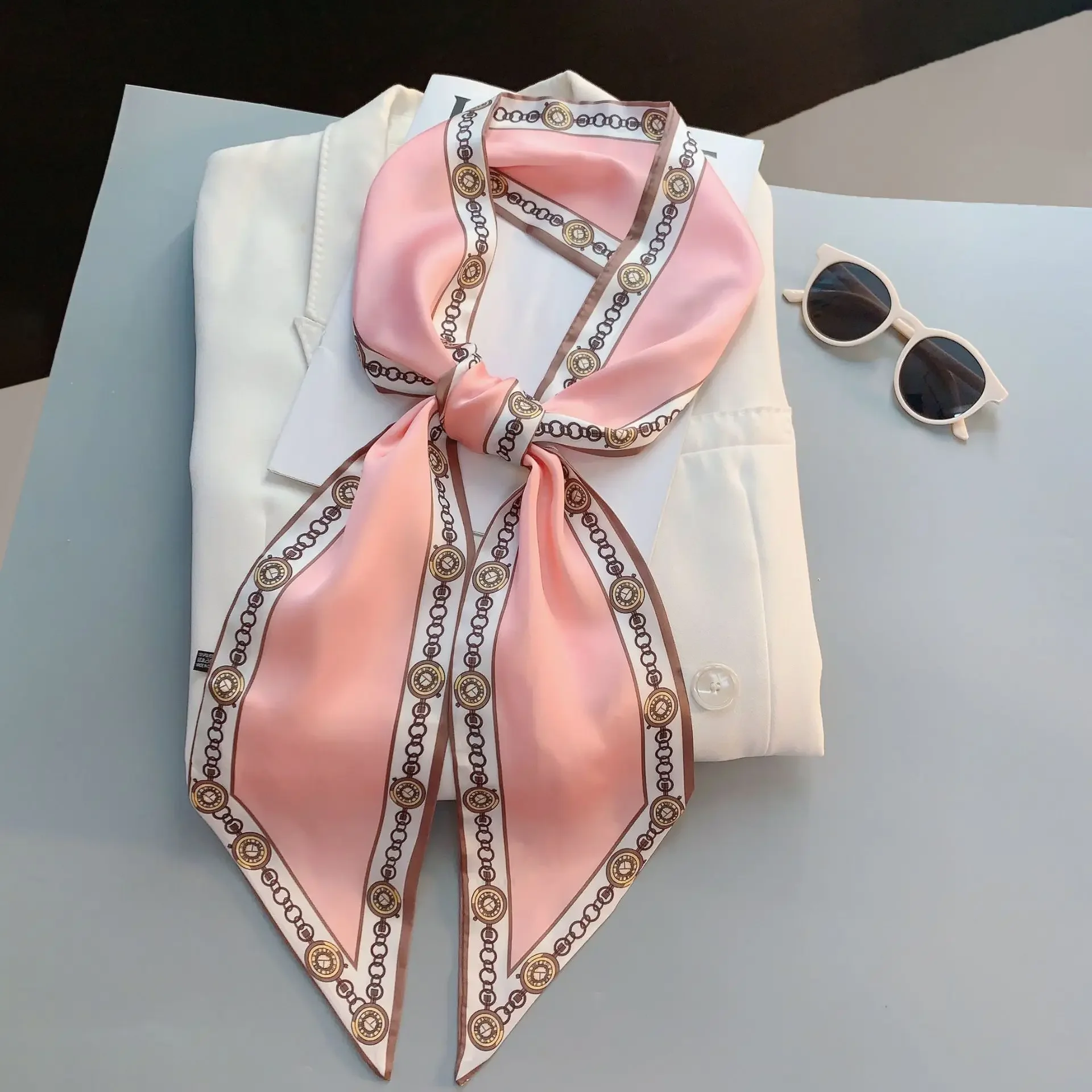 Design Print Skinny Scarf Plai – обзор и цена Luxury Bags Designer