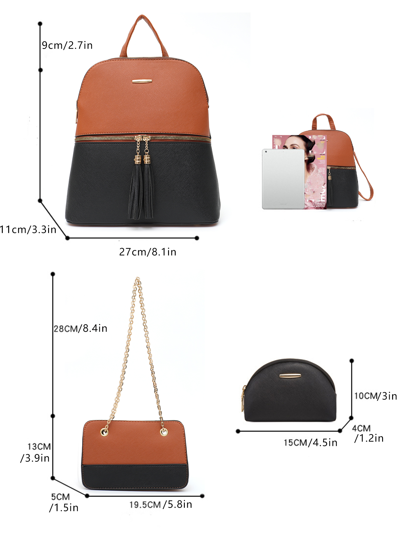 4 PCS Bags Set Women's Fashion – обзор и цена Luxury Zipper Bags
